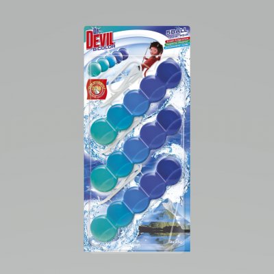 Dr. Devil WC Bicolor 5ball závěsný WC blok Polar aqua 3 x 35 g – Zboží Dáma