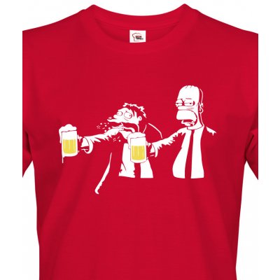 Bezvatriko Vtipné tričko Homer Pulp Fiction červená