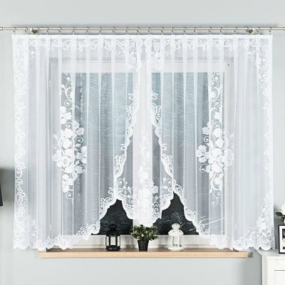 Dekorační oblouková krátká záclona na žabky FUKSJA bílá 400x160 cm MyBestHome – Zboží Dáma