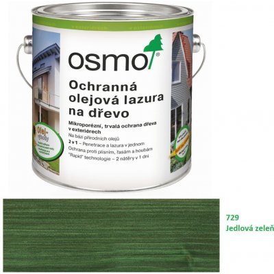 Osmo 729 Ochranná olejová lazura 2,5 l Jedlově zelená – Zboží Mobilmania