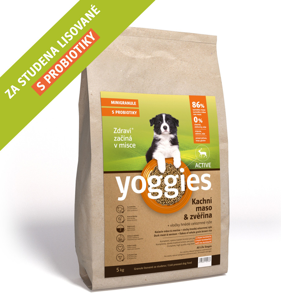 Yoggies pro štěňata MINI active kachna zvěřina 5 kg