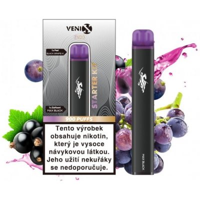Venix MAX Starter Kit Max Black 20 mg 900 potáhnutí 1 ks – Zbozi.Blesk.cz