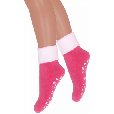 STEVEN Dívčí froté ponožky 155/015 starorůžová