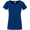 Dámská Trička James & Nicholson Klasické tričko z biobavlny 8007 Tmavá královská modrá