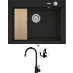 Set Pyramis SIROS (67x51,5 1B + dřevěná krájecí deska + Deante NEO LUNO BOC N72M – Zboží Dáma