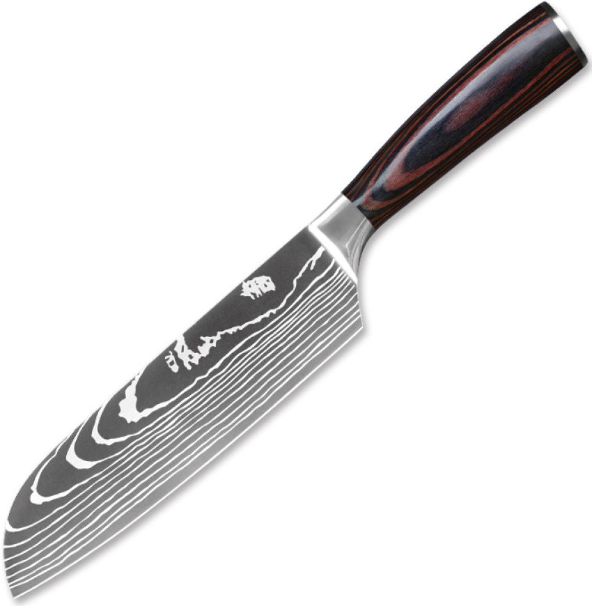 UG Grill Nůž Santoku 18 31 cm Nerez ocel dřevo pakkawood