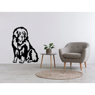 Vsepropejska Novofundlandský pes dřevěná dekorace na zeď Rozměr (cm): 38 x 28 – Zboží Mobilmania