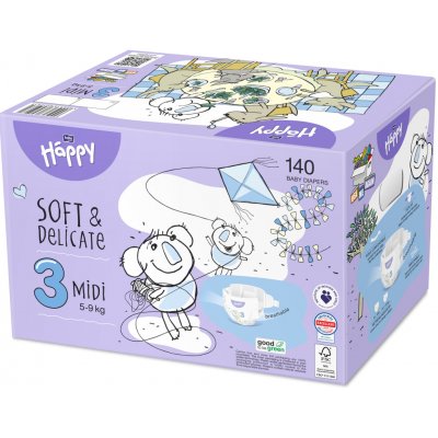 Bella Baby Happy Soft&Delicate 3 Midi 5–9 kg 70 ks – Zboží Dáma
