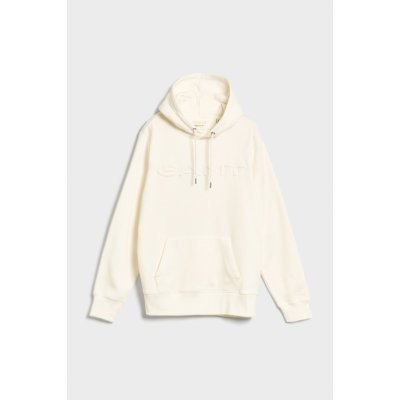 GANT EMBOSSED SWEAT HOODIE bílá – Zboží Mobilmania