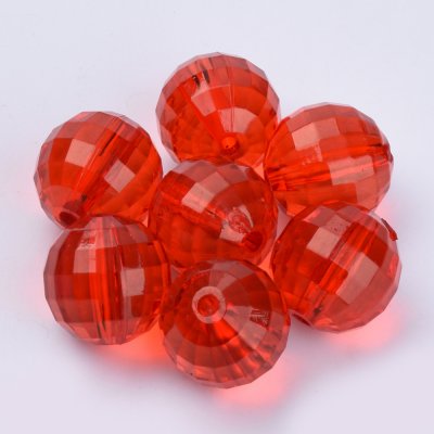 Akrylové korálky broušené - červená - ∅ 8 mm - 10 ks – Zboží Mobilmania