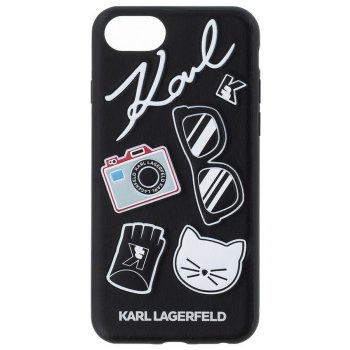 Pouzdro Karl Lagerfeld Pins Hard Case iPhone 7/8 černé KLHCI8PIN