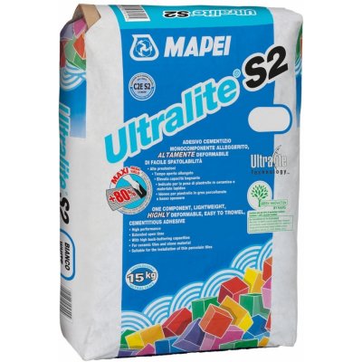 MAPEI ULTRALITE S1 Cementové lepidlo deformovatelné 15kg šedé – Zboží Mobilmania