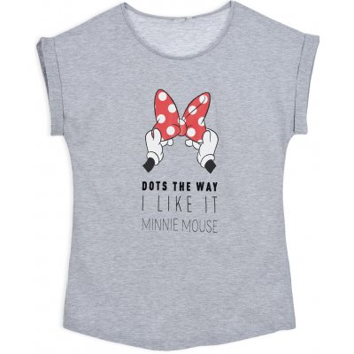 Dámské tričko DISNEY MINNIE DOTS WAY šedé – Zboží Mobilmania