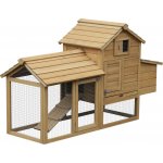 PawHut Kurník s výběhem pro drůbež přírodní 150,5 x 54 x 87 cm – Sleviste.cz