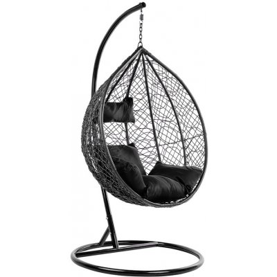 BPS-koupelny Závěsné houpací křeslo GARDEN KORFU HYD-4360 černé – Zboží Dáma