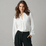 Košilová halenka z krajky bílá – Zboží Dáma