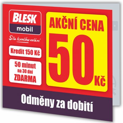 BLESKmobil Předplacená SIM karta za 50 Kč s kreditem 150 Kč – Hledejceny.cz