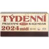 Kalendář Pracovní Retro midi týdenní stolní 2024