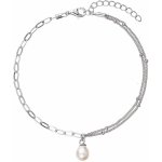 Evolution Group perlový náramek z pravou říční perlou ovál bílý 23014.1 – Zboží Mobilmania