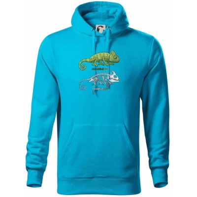 ChameleON_OFF Hana-creative mikina Cape s kapucí světlý tyrkys – Zboží Dáma