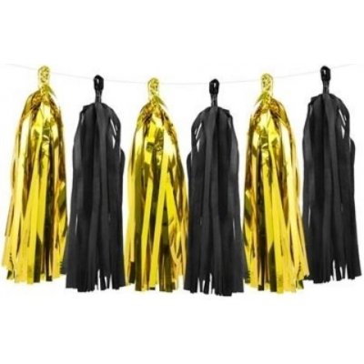 Party Deco Girlanda střapce černo zlaté - 150 cm – Zboží Mobilmania