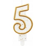 Godan Dortová svíčka číslo 5 zlatá – Zboží Dáma
