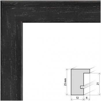 60x80 | Rámeček Kiel černá BEZ SKLA jen rám a záda [BN]
