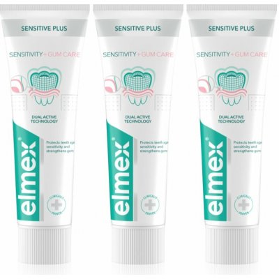 Elmex Sensitive Plus Sensitivity & Gum Care 3 x 75 ml – Hledejceny.cz