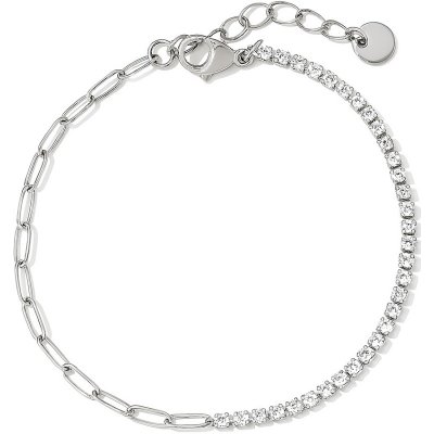 Sarines Elegantní stříbrný řetízek na nohu s zirkony S1006 – Sleviste.cz