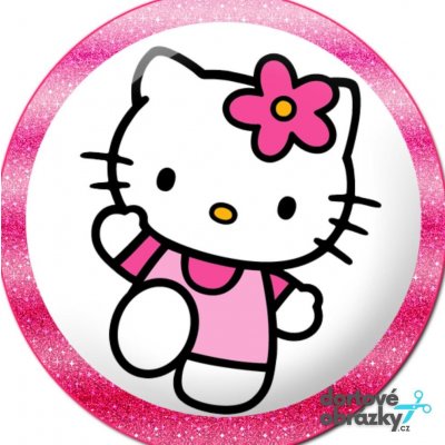 Jedlý tisk HELLO KITTY ● materiál: FONDÁNOVÝ DECORLIST ✴️, ● velikost: průměr 12 cm ☝ – Zboží Mobilmania