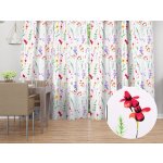 Biante Bavlněný závěs Sandra SA-492 Květovaná louka na bílém 150x140 cm – Hledejceny.cz