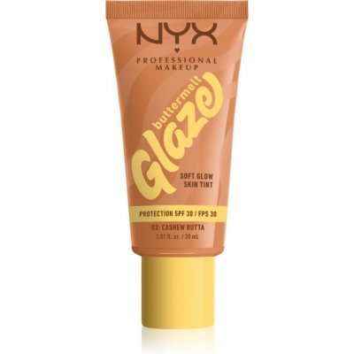 NYX Professional Makeup Buttermelt Glaze rozjasňující tónovací fluid SPF30 03 Cashew Butta 30 ml – Zboží Dáma