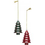MADAM STOLTZ Vánoční ozdoba Christmas Tree Green / Red zelená, červená barva, zelená barva, dřevo – Hledejceny.cz