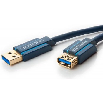 ClickTronic CLICK70119 HQ OFC prodlužovací USB3.0, A-A, zlacené konektory, 1,8m