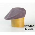 Vlněný baret jednobarevný 115´ sv. hnědá – Hledejceny.cz