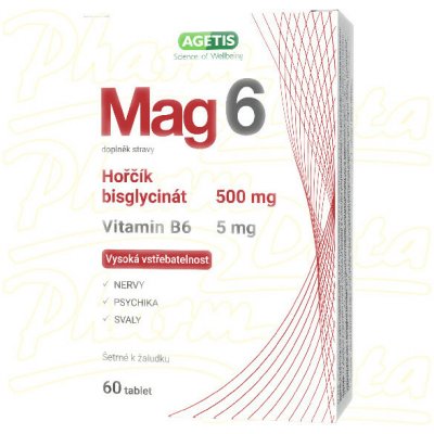Agetis Mag6 Vitamín B6 60 tablet – Hledejceny.cz