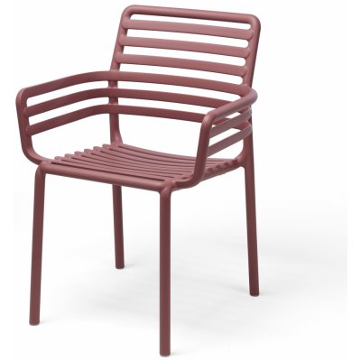 Nardi Doga s područkami Červená plastová zahradní židle – Zboží Mobilmania