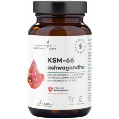 Aura Herbals Ashwagandha KSM-66 Kořen 200 mg 120 kapslí – Hledejceny.cz