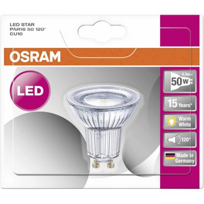 Osram LED EEK2021 A+ A++ E GU10 reflektor 3.6 W = 50 W teplá bílá – Hledejceny.cz