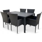 Nábytek Texim Set Viking L + 6x černé křeslo BALI antracit – Hledejceny.cz