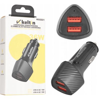 Nabíječka do auta s funkcí rychlého nabíjení 2xUSB QC3, 0,36W, 7,2A KELTIN – Hledejceny.cz