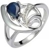 Prsteny SILVEGO Stříbrný prsten s přírodním Safírem DESIRÉ FNJR0673