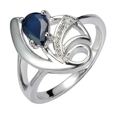 SILVEGO Stříbrný prsten s přírodním Safírem DESIRÉ FNJR0673 – Zboží Dáma