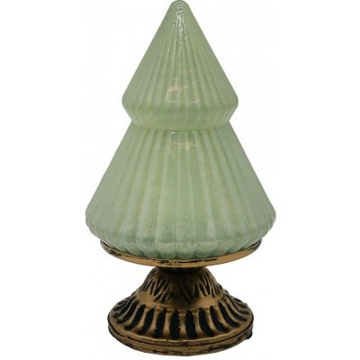 Clayre & Eef Zelený skleněný dekorační svítící stromek LED Tree Ø 10*18 cm – Hledejceny.cz