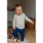 Dětské triko s dlouhým rukávem z merino vlny bavlny a hedvábí krémové Cosilana – Zboží Dáma