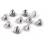 Kovový knoflík srdce velikost 18", velké, 1 stříbrná – Hledejceny.cz