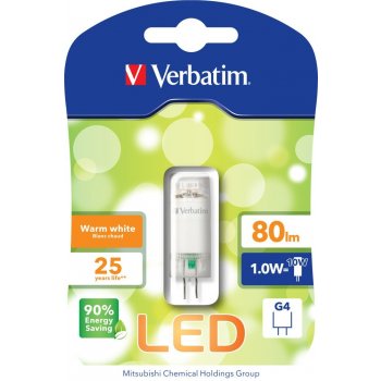 Verbatim LED žárovka,LED BI Pin G4 1.0W 12V AC/DC 2700K Teplá bílá 80LM