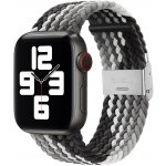 AW Pletený řemínek na Apple Watch s přezkou - Černo bílý Šířka uchycení řemínku: 38/40/41mm Černo-bílý IR-PTRAW-03 – Sleviste.cz