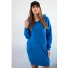Dámské šaty Fashionweek mikinové pohodlné teplákové šaty s kapuci K67292 modrá