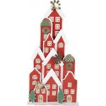 Clayre & Eef Červená kovová dekorace domky Amsterdam - 28*8*56 cm – Hledejceny.cz